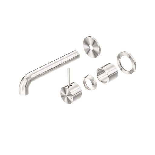 NERO MECCA WALL BASIN/BATH MIXER SEPARETE BACK PLATE HANDLE UP 185MM TRIM KITS ONLY BRUSHED NICKEL - Ideal Bathroom CentreNR221910D185TBN