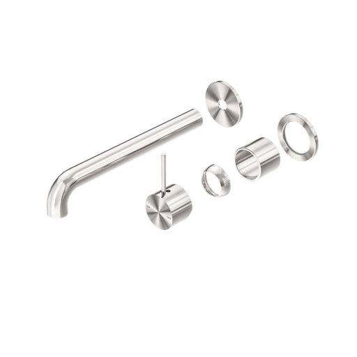NERO MECCA WALL BASIN/BATH MIXER SEPARETE BACK PLATE HANDLE UP 230MM TRIM KITS ONLY BRUSHED NICKEL - Ideal Bathroom CentreNR221910D230TBN