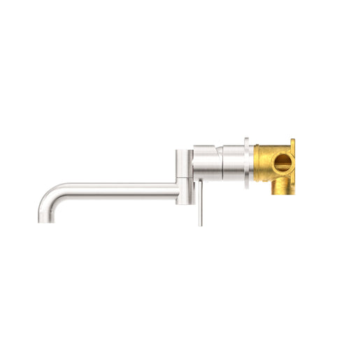 NERO MECCA WALL BASIN/BATH MIXER SWIVEL SPOUT 225MM BRUSHED NICKEL - Ideal Bathroom CentreNR221910RBN