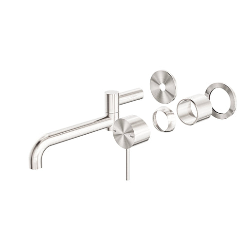 NERO MECCA WALL BASIN/BATH MIXER SWIVEL SPOUT 225MM TRIM KITS ONLY BRUSHED NICKEL - Ideal Bathroom CentreNR221910RTBN