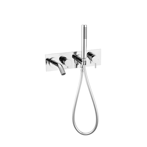NERO MECCA WALL MOUNT BATH MIXER WITH HAND SHOWER CHROME - Ideal Bathroom CentreNR221903dCH