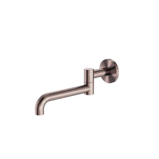 NERO MECCA WALL MOUNTED SWIVEL BASIN/BATH SPOUT ONLY 225MM BRUSHED BRONZE - Ideal Bathroom CentreNR221903GBZ