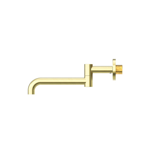 NERO MECCA WALL MOUNTED SWIVEL BASIN/BATH SPOUT ONLY 225MM BRUSHED GOLD - Ideal Bathroom CentreNR221903GBG