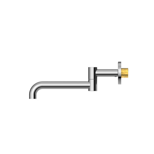 NERO MECCA WALL MOUNTED SWIVEL BASIN/BATH SPOUT ONLY 225MM CHROME - Ideal Bathroom CentreNR221903GCH