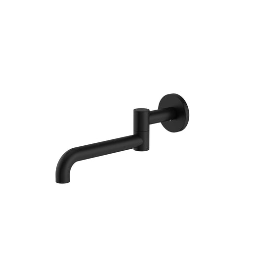 NERO MECCA WALL MOUNTED SWIVEL BASIN/BATH SPOUT ONLY 225MM MATTE BLACK - Ideal Bathroom CentreNR221903GMB