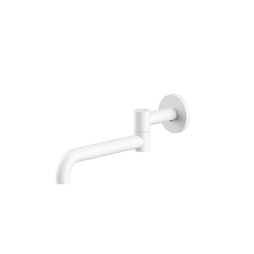 NERO MECCA WALL MOUNTED SWIVEL BASIN/BATH SPOUT ONLY 225MM MATTE WHITE - Ideal Bathroom CentreNR221903GMW