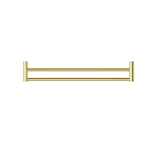 NERO NEW MECCA DOUBLE TOWEL RAIL 600MM BRUSHED GOLD - Ideal Bathroom CentreNR2324dBG