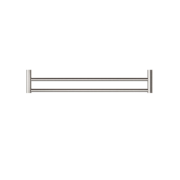 NERO NEW MECCA DOUBLE TOWEL RAIL 600MM BRUSHED NICKEL - Ideal Bathroom CentreNR2324dBN