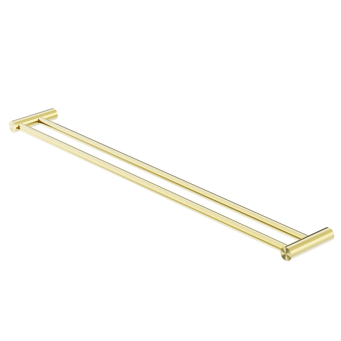 NERO NEW MECCA DOUBLE TOWEL RAIL 800MM BRUSHED GOLD - Ideal Bathroom CentreNR2330dBG