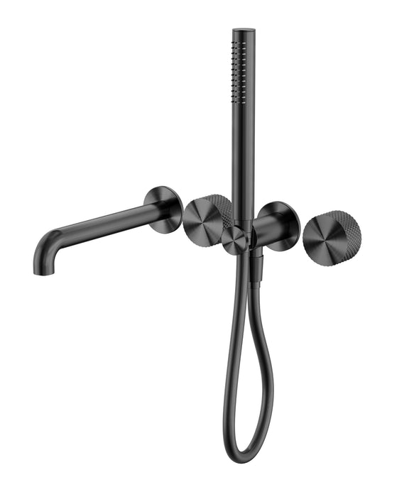 NERO OPAL PROGRESSIVE SHOWER SYSTEM SEPARATE PLATE WITH SPOUT 230MM GRAPHITE - Ideal Bathroom CentreNR252003b230GR