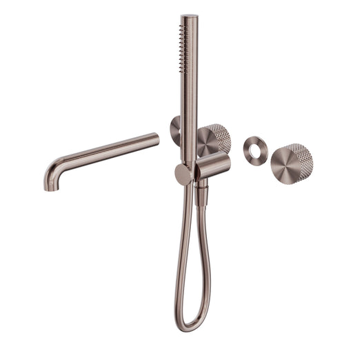 NERO OPAL PROGRESSIVE SHOWER SYSTEM SEPARATE PLATE WITH SPOUT 230MM TRIM KITS ONLY BRUSHED BRONZE - Ideal Bathroom CentreNR252003b230tBZ