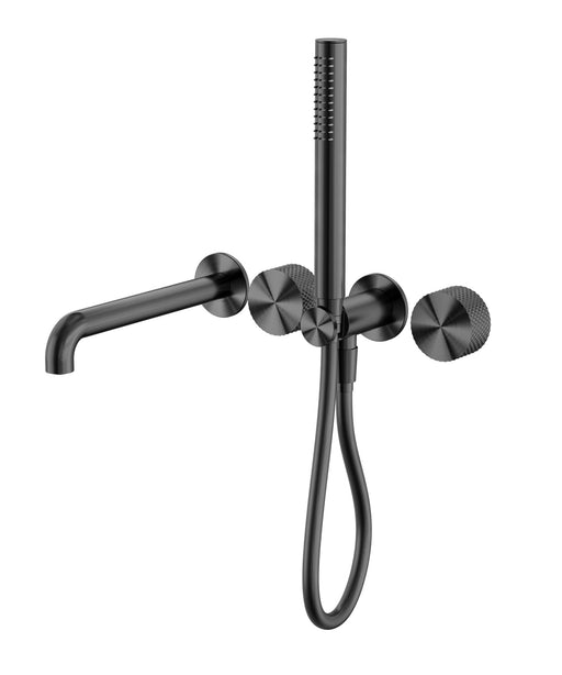 NERO OPAL PROGRESSIVE SHOWER SYSTEM SEPARATE PLATE WITH SPOUT 250MM GRAPHITE - Ideal Bathroom CentreNR252003b250GR