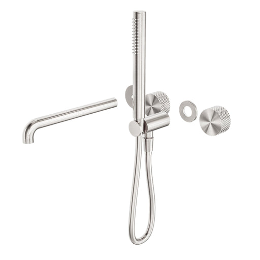 NERO OPAL PROGRESSIVE SHOWER SYSTEM SEPARATE PLATE WITH SPOUT 250MM TRIM KITS ONLY BRUSHED NICKEL - Ideal Bathroom CentreNR252003b250tBN