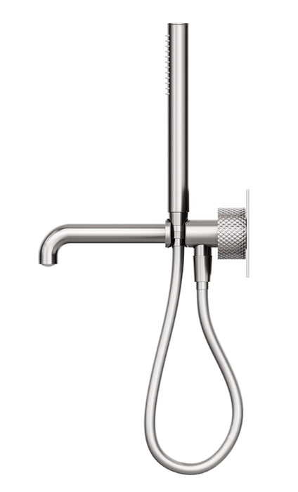 NERO OPAL PROGRESSIVE SHOWER SYSTEM WITH SPOUT 230MM BRUSHED NICKEL - Ideal Bathroom CentreNR252003a230BN