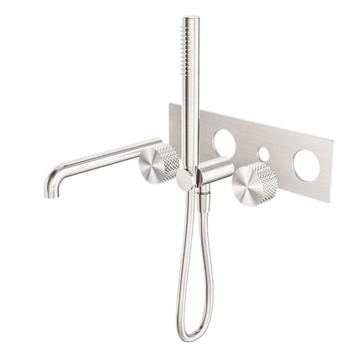 NERO OPAL PROGRESSIVE SHOWER SYSTEM WITH SPOUT 230MM TRIM KITS ONLY BRUSHED NICKEL - Ideal Bathroom CentreNR252003a230tBN