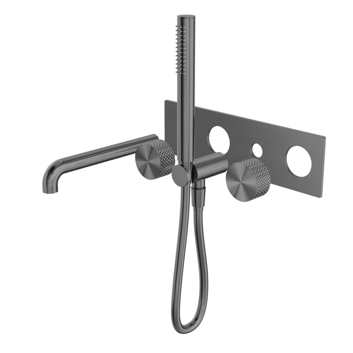 NERO OPAL PROGRESSIVE SHOWER SYSTEM WITH SPOUT 230MM TRIM KITS ONLY GRAPHITE - Ideal Bathroom CentreNR252003a230tGR