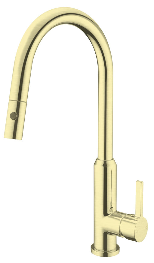NERO PEARL PULL OUT SINK MIXER WITH VEGIE SPRAY FUNCTION BRUSHED GOLD - Ideal Bathroom CentreNR231708BG