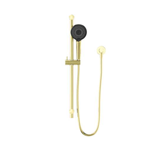 NERO ROUND METAL PROJECT SHOWER RAIL 4 STAR RATING BRUSHED GOLD - Ideal Bathroom CentreNR319BG