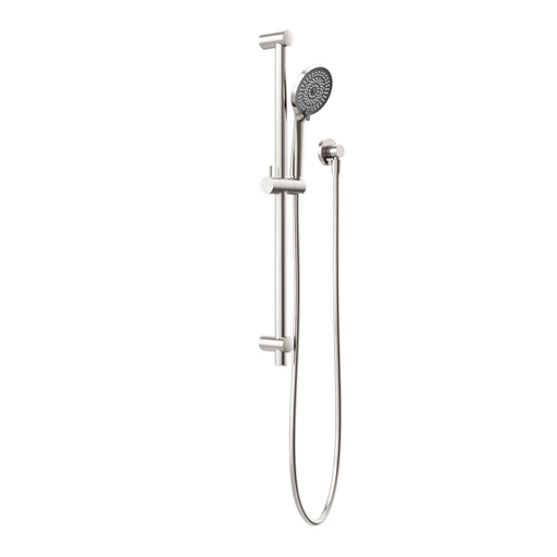 NERO ROUND METAL PROJECT SHOWER RAIL 4 STAR RATING BRUSHED NICKEL - Ideal Bathroom CentreNR319BN