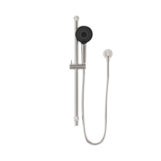NERO ROUND METAL PROJECT SHOWER RAIL 4 STAR RATING BRUSHED NICKEL - Ideal Bathroom CentreNR319BN