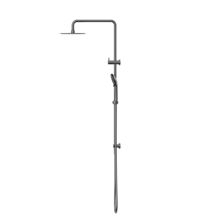 NERO ROUND PROJECT TWIN SHOWER 4 STAR RATING GUN METAL - Ideal Bathroom CentreNR232105fGM