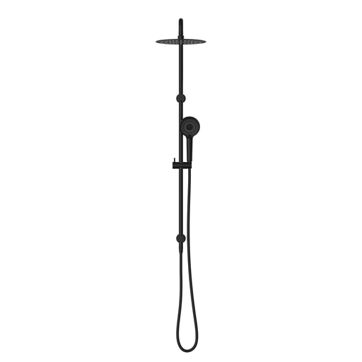NERO ROUND PROJECT TWIN SHOWER 4 STAR RATING MATTE BLACK - Ideal Bathroom CentreNR232105fMB