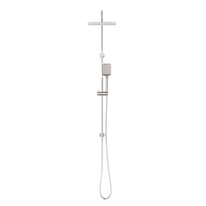 NERO SQUARE PROJECT TWIN SHOWER BRUSHED NICKEL - Ideal Bathroom CentreNR232105EBN