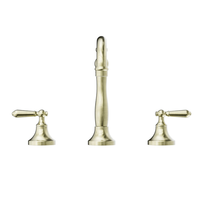 NERO YORK BASIN SET WITH METAL LEVER AGED BRASS - Ideal Bathroom CentreNR692102a02AB