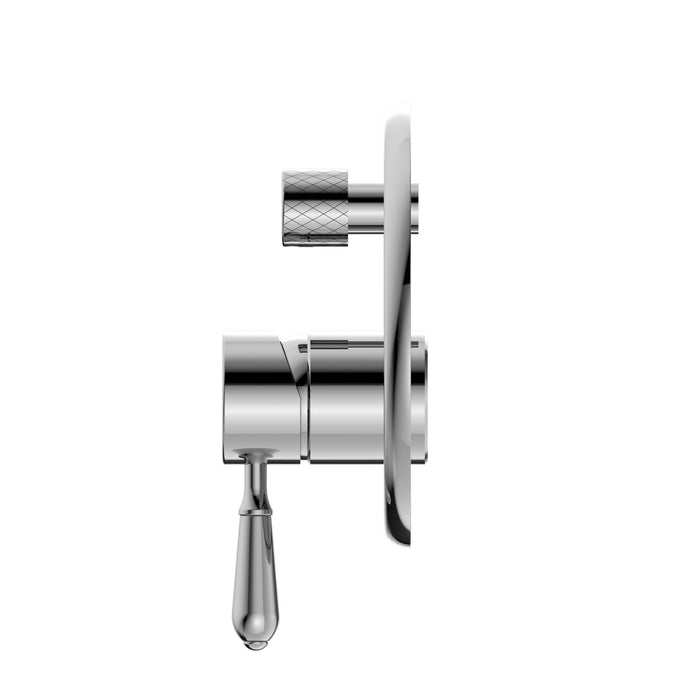 NERO YORK SHOWER MIXER WITH DIVERTOR WITH METAL LEVER CHROME - Ideal Bathroom CentreNR692109a02CH