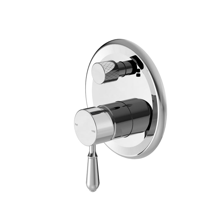 NERO YORK SHOWER MIXER WITH DIVERTOR WITH METAL LEVER CHROME - Ideal Bathroom CentreNR692109a02CH