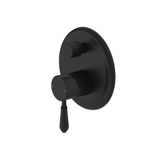 NERO YORK SHOWER MIXER WITH DIVERTOR WITH METAL LEVER MATTE BLACK - Ideal Bathroom CentreNR692109a02MB