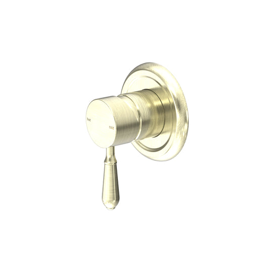 NERO YORK SHOWER MIXER WITH METAL LEVER AGED BRASS - Ideal Bathroom CentreNR69210902AB