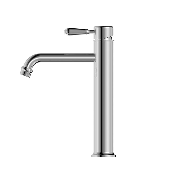 NERO YORK STRAIGHT TALL BASIN MIXER WITH METAL LEVER CHROME - Ideal Bathroom CentreNR692101a02CH