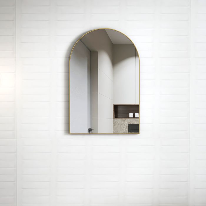 Otti Archie 900x600mm Mirror with Brushed Gold Frame - Ideal Bathroom CentreMFMAR9060G