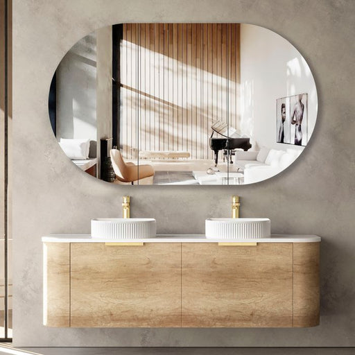Otti Bondi Wave 1500mm Wall Hung Vanity - Ideal Bathroom CentreBO1500NWHITENatrual OakQuartz Stone Pure White