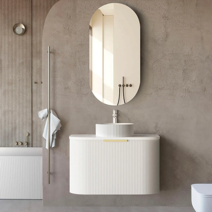 Otti Bondi Wave 750mm Wall Hung Vanity - Ideal Bathroom CentreBO750WSTWHITEMatte WhiteQuartz Stone Pure White