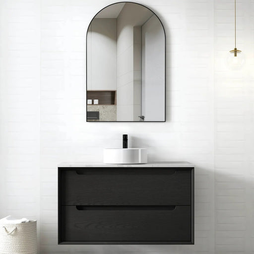 Otti Byron 900mm Vanity Black Oak - Ideal Bathroom CentreBY900BSTWall HungStone Top