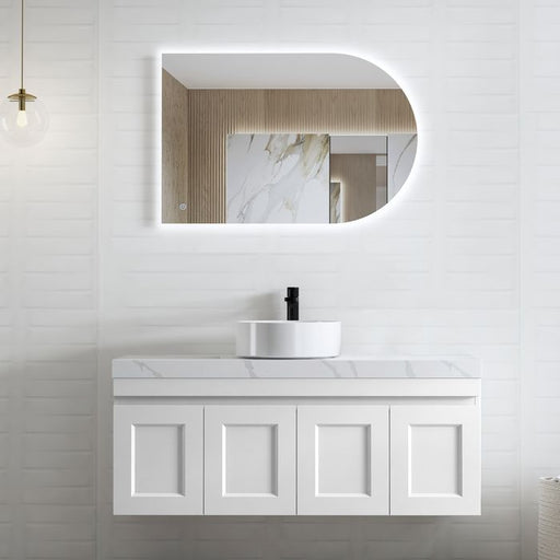 Otti Hampton Mark II 1200mm Wall Hung Vanity with Stone Top - Ideal Bathroom CentreHPM1200W3Matte White60mm Stone TopAbove Counter Top