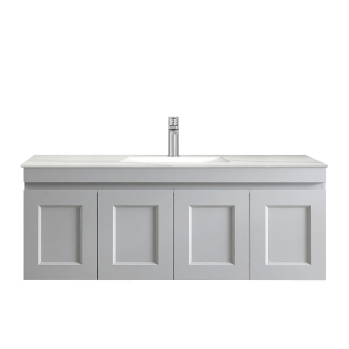 Otti Hampton Mark II 1200mm Wall Hung Vanity with Stone Top - Ideal Bathroom CentreHPM1200B17Matte Grey20mm Stone TopUnder Counter top