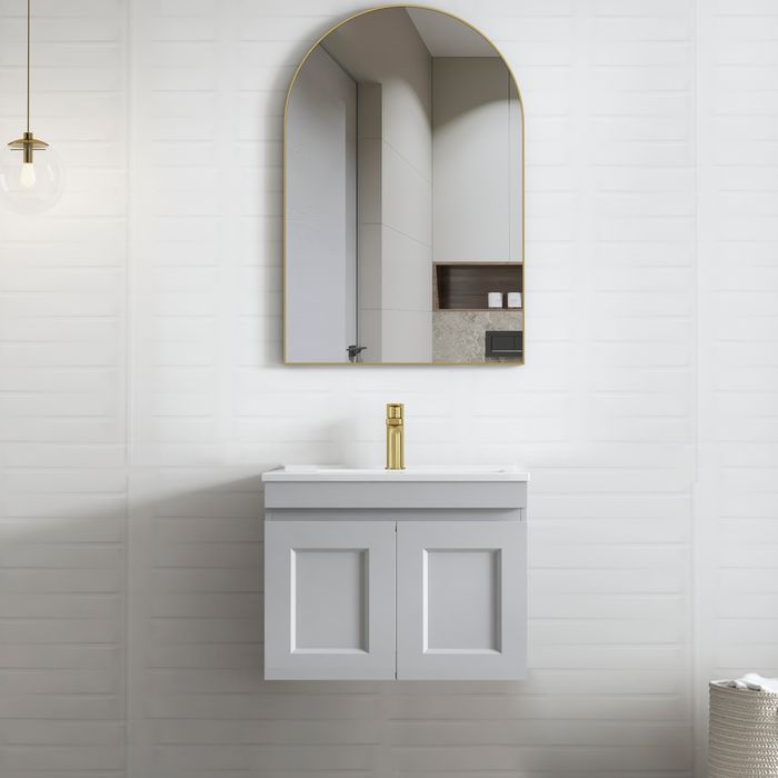 Otti Hampton Mark II 600mm Wall Hung Vanity With Ceramic Top - Ideal Bathroom CentreHPM600GMatte Grey