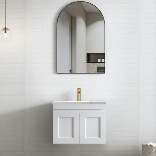 Otti Hampton Mark II 600mm Wall Hung Vanity with Stone Top - Ideal Bathroom CentreHPM600WMatte White20mm Stone TopUnder Counter top