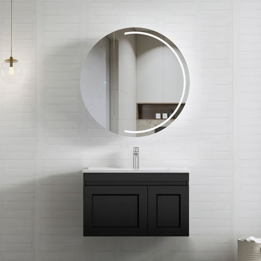 Otti Hampton Mark II 750mm Wall Hung Vanity With Ceramic Top - Ideal Bathroom CentreHPM750BMatte Black
