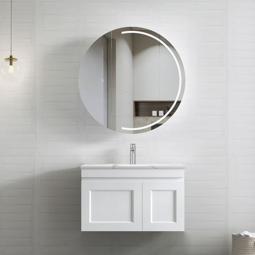 Otti Hampton Mark II 750mm Wall Hung Vanity with Stone Top - Ideal Bathroom CentreHPM750W5Matte White20mm Stone TopUnder Counter top