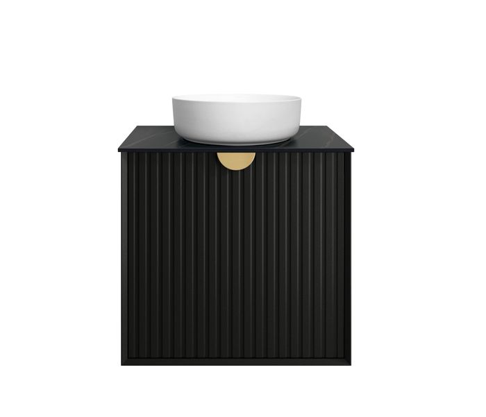 Otti Marlo 600mm Vanity Matte Black - Ideal Bathroom CentreMA600B2Wall HungStone Top