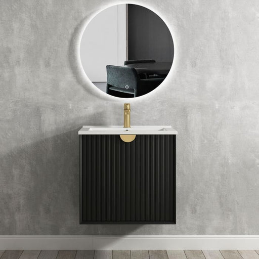 Otti Marlo 600mm Vanity Matte Black - Ideal Bathroom CentreMA600B1Wall HungCeramic Top