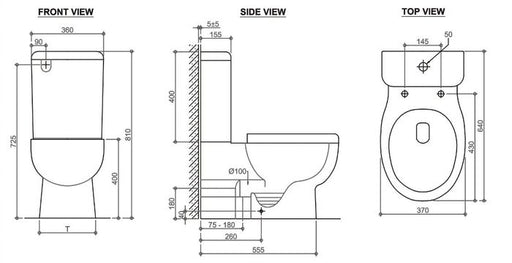 Pavia Boxrim Back To Wall Toilet Suite Bottom Inlet - Ideal Bathroom CentreIPTS