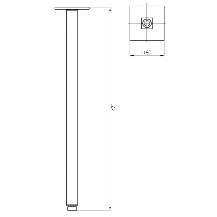 Phoenix Lexi Ceiling Arm 450mm - Ideal Bathroom CentreLE-6092-30Gun Metal