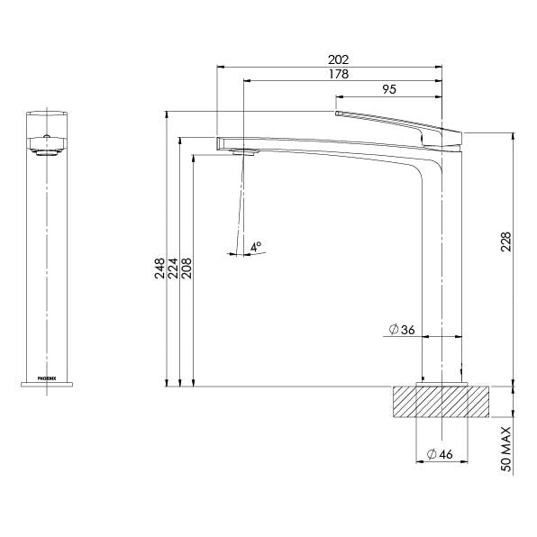 Phoenix Mekko Vessel Mixer - Ideal Bathroom Centre115-7900-30Gun Metal