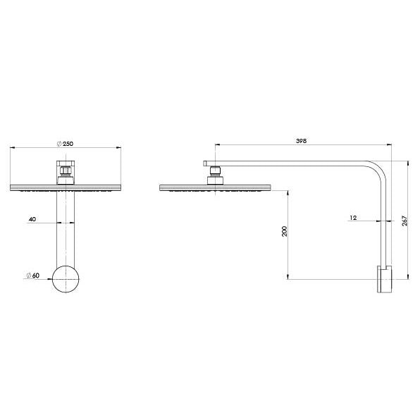 Phoenix NX Quil Shower Arm & Rose - Ideal Bathroom Centre606-5100-40Brushed Nickel