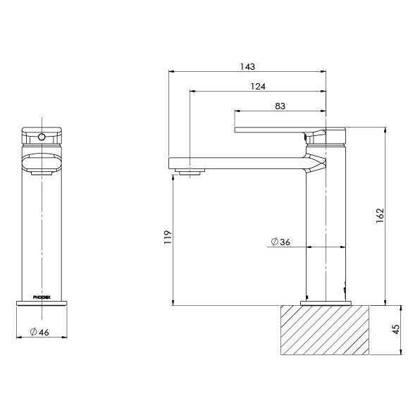Phoenix Teel Basin Mixer - Ideal Bathroom Centre118-7700-30Gun Metal